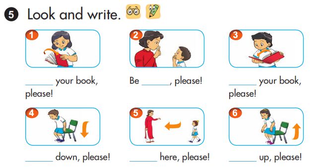 Bài tập viết tiếng Anh lớp 1 - Look and write.