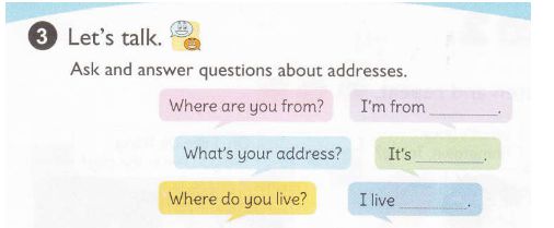 Bài tập nói tiếng Anh lớp 1 - Let’s talk.