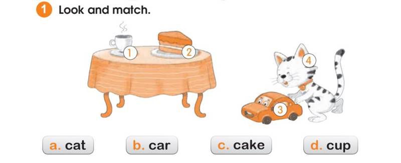 Bài tập viết tiếng Anh lớp 1 - Look and match